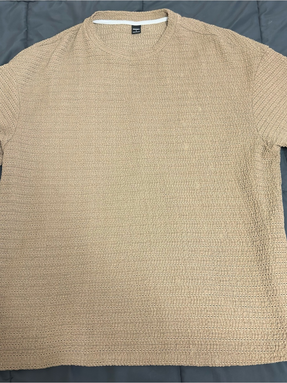 SHEIN Tan Textured Short Sleeve Men's Tee